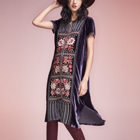 bohemian velvet dress